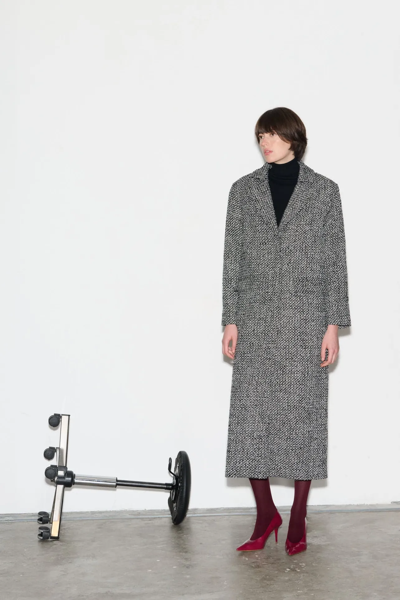 School Rag Manteau long MANSFIELD TWEED BLACK TWEED