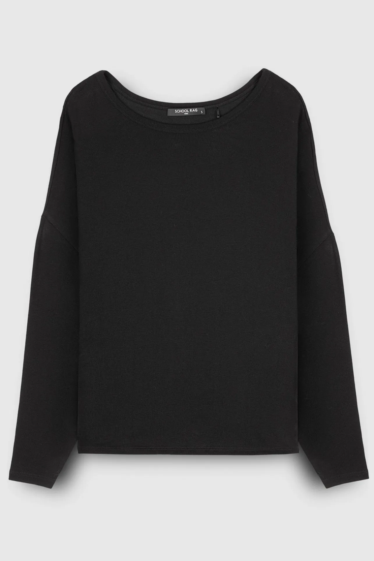School Rag Top oversize en maille tricot PALM VISCOSE  NOIR